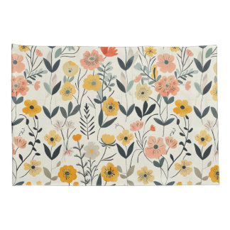 Funda De Cojín Flor silvestre suave patrón botánico
