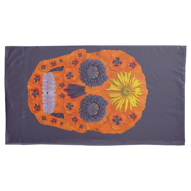 Funda De Cojín Flor Skull 1 (Anverso-izquierdo)