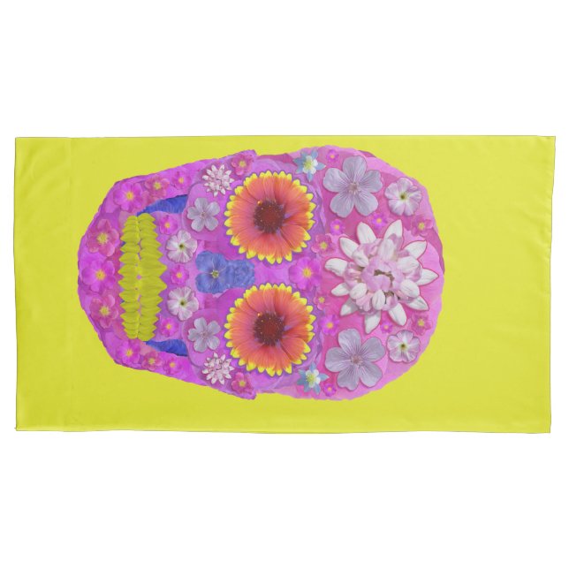 Funda De Cojín Flor Skull 2 (Anverso-izquierdo)