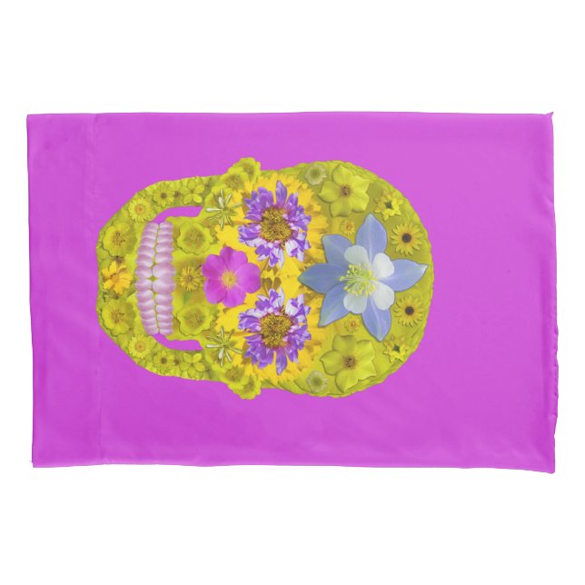 Funda De Cojín Flor Skull 3 (Anverso-izquierdo)