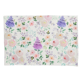 Funda De Cojín Flora de color de agua blanca de nieve