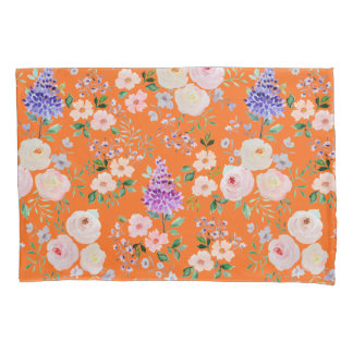 Funda De Cojín Floral acuática de color tigre naranja