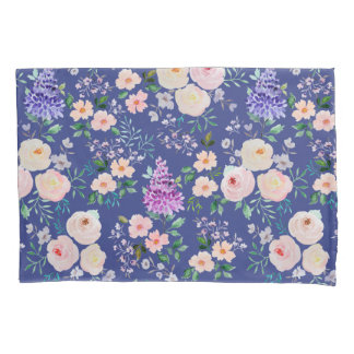 Funda De Cojín Floral azul azul acuarela