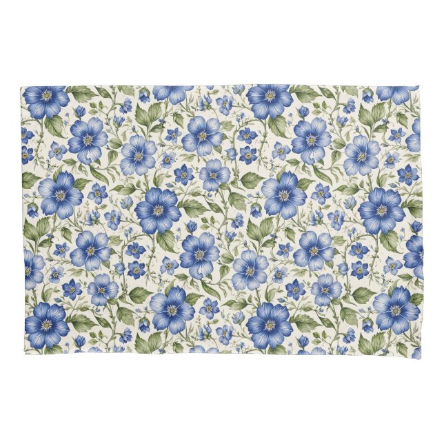 Funda De Cojín Floral Blue Forget-Me-Nots (Anverso)