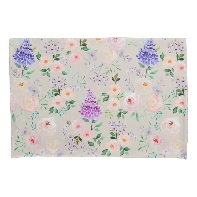 Funda De Cojín Floral de acuarela perfectamente pálida (Anverso)