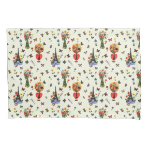 Funda De Cojín Floral de amor vintage París Torre Eiffel Maripos