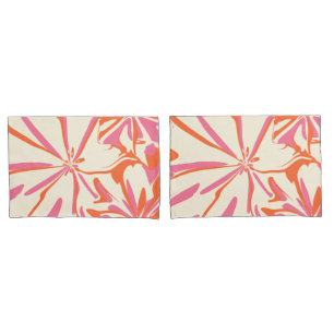 Funda De Cojín Floral de fantasía - rosa, Naranja y crema