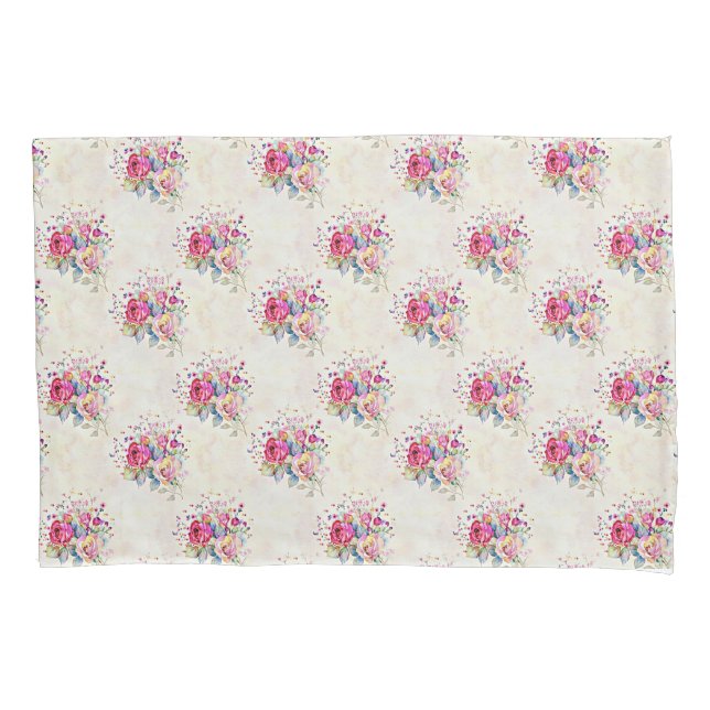 Funda De Cojín floral de primavera (Anverso)