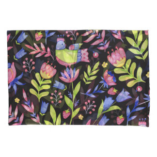 Funda De Cojín Floral de primavera: Patrón de color agua sin foco