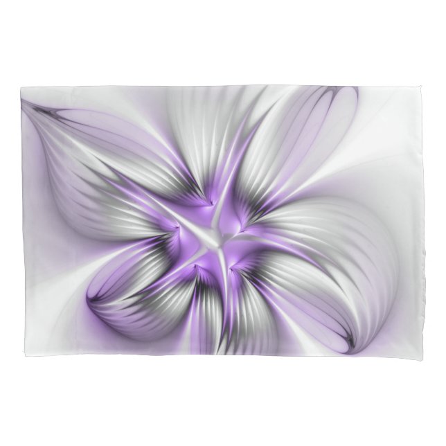 Funda De Cojín Floral Elegance Modern Abstract Violet Fractal Art (Anverso)
