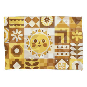 Funda De Cojín Floral escandinava: Tarjeta de cosecha abstracta.