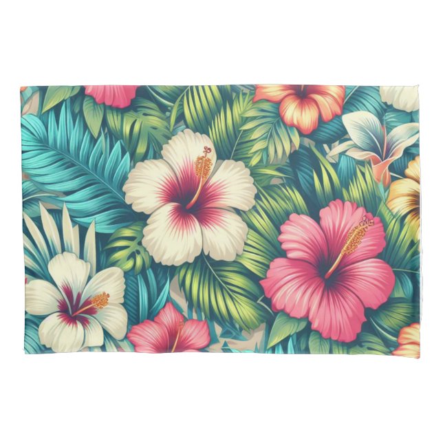 Funda De Cojín Floral hawaiano/tropical (Anverso)