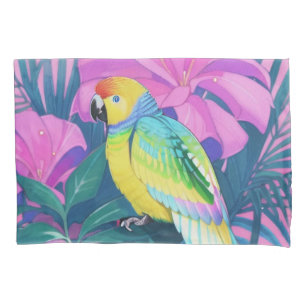 Funda De Cojín Floral/hawaiano/tropical/loro