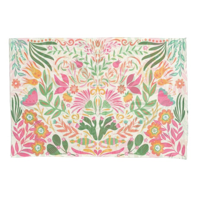 Funda De Cojín Floral mexicana decorativa (Anverso-izquierdo)