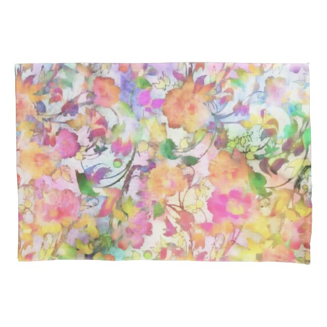 Funda De Cojín Floral pastel (Anverso)