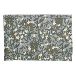 Funda De Cojín Floral pattern on  dusty blue-gray background
