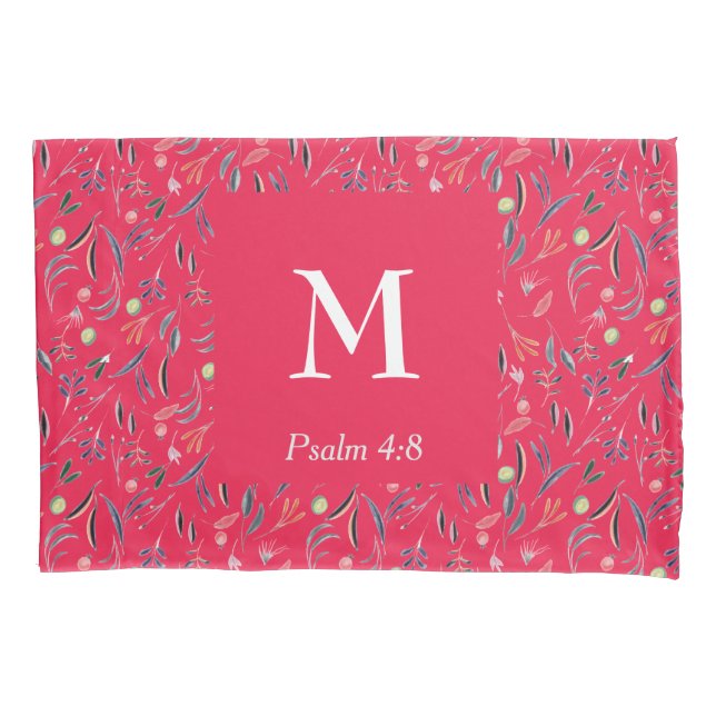 Funda De Cojín FLORAL Raspberry | MONOGRAM | Cristiano (Anverso)