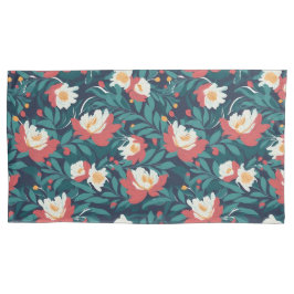 Funda De Cojín Floral roja y blanca