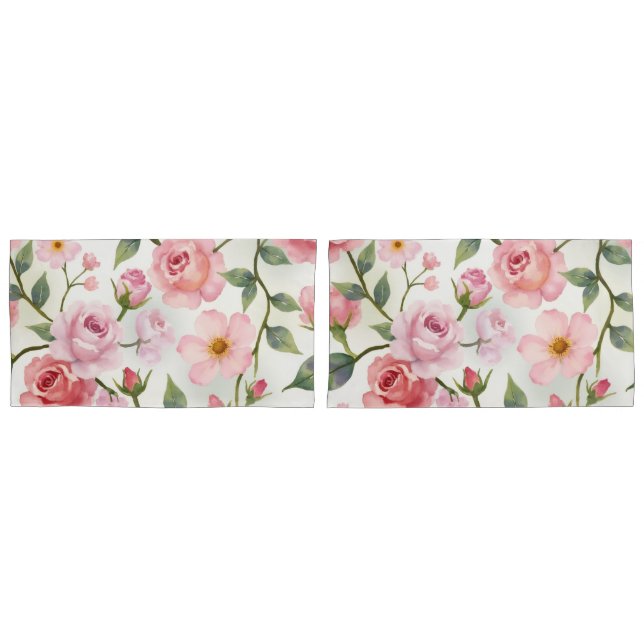 Funda De Cojín Floral sobredimensionada en rosa (Anverso - Set)