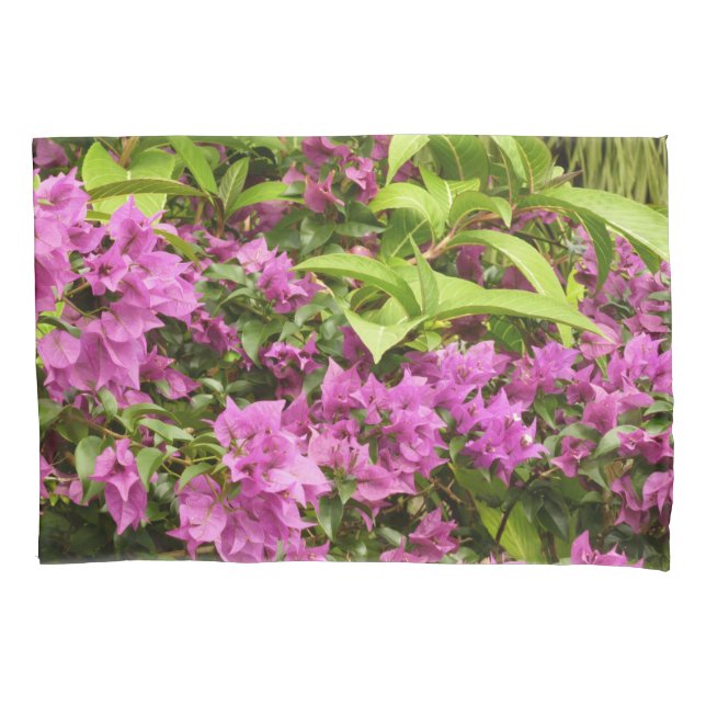 Funda De Cojín Floral Tropical Morada Bougainvillea (Anverso)