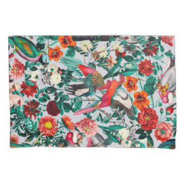 FUNDA DE COJÍN FLORAL Y AVES XIV-II