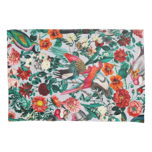 FUNDA DE COJÍN FLORAL Y AVES XIV-II (Anverso)