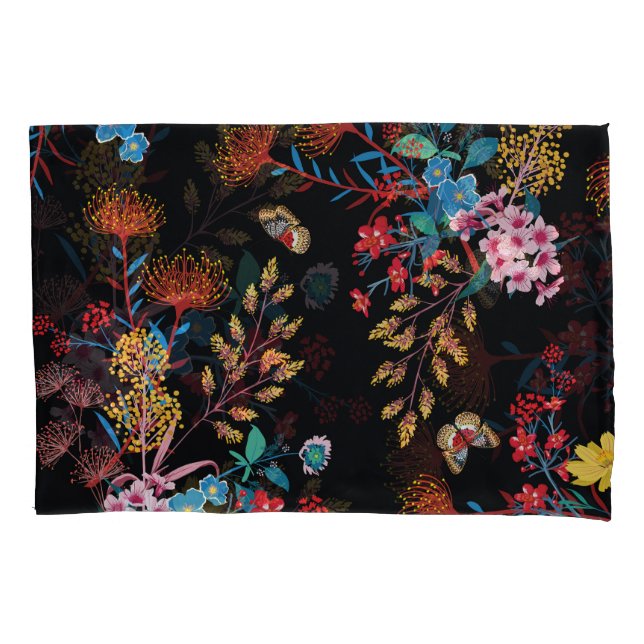 Funda De Cojín Floreciente estilo mariposas jardín estilo liberta (Anverso)