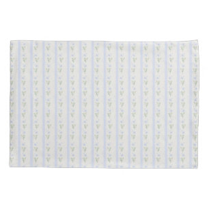 Funda De Cojín Florecimiento Heirloom Flower Stripe Blue Romance