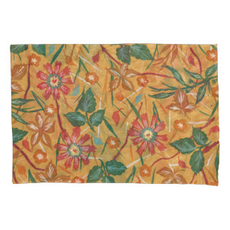 Funda De Cojín Flores acuáticas artísticas: fondo colorido.