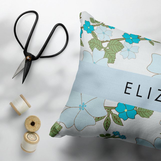 Funda De Cojín Flores Azules, Patrón De Flores, Su Nombre (Subido por el creador)
