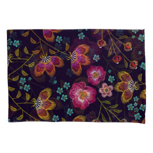 Funda De Cojín Flores bordadas: patrón sin costuras de moda