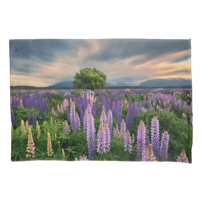 Funda De Cojín Flores | Campo de la lupa en Nueva Zelanda (Anverso)