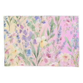 Funda De Cojín Flores Coloridas Amarillas Rosadas