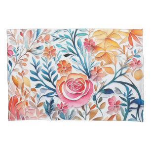 Funda De Cojín Flores cortas