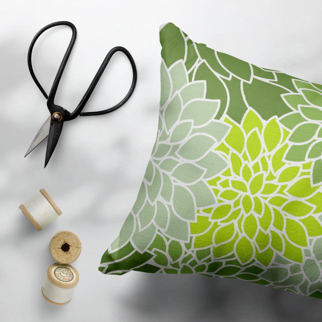 Funda De Cojín Flores Dahlia, Patrón De Flores, Dahlia Verde (Subido por el creador)