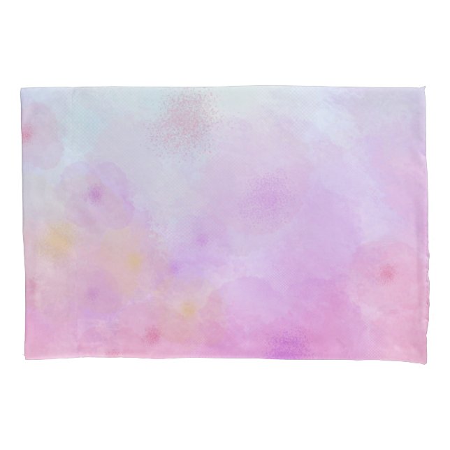 Funda De Cojín Flores de arcoiris abstractas en acuarela (Anverso)