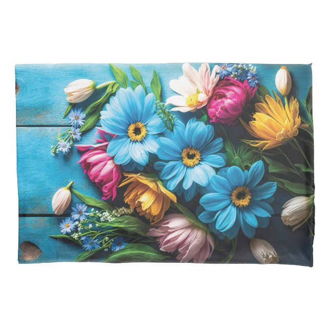 Funda De Cojín Flores de colores (Anverso)
