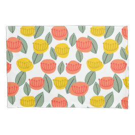 Funda De Cojín Flores de coral y oro