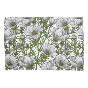 Funda De Cojín Flores de cosmos blancos