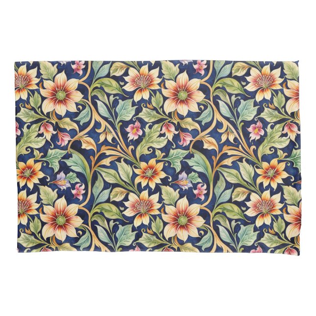 Funda De Cojín Flores de estilo islámico dorado (Anverso)