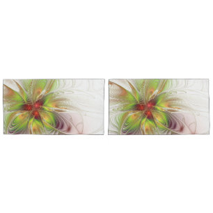 Funda De Cojín Flores de fantasía fractal blandas y tendientes