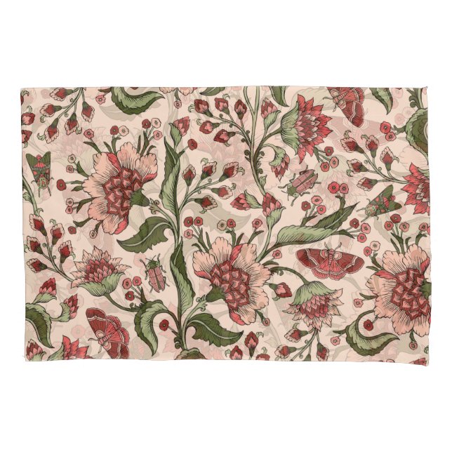 Funda De Cojín Flores de fantasía Mano paisley dibujada (Anverso)