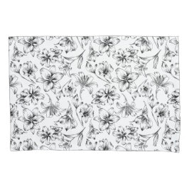 Funda De Cojín Flores de Lily Negra