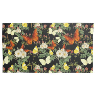 Funda De Cojín Flores de manzana y mariposas