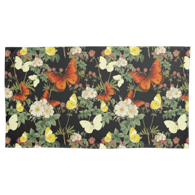 Funda De Cojín Flores de manzana y mariposas (Anverso-izquierdo)