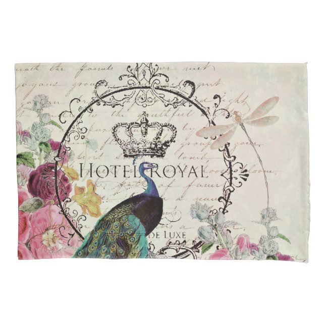 Funda De Cojín Flores de pavo real y primavera (Anverso)