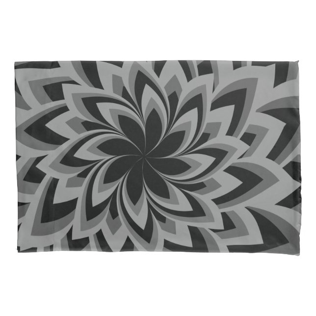 FUNDA DE COJÍN FLORES DE PINO NEGRO Y BLANCO (Anverso)