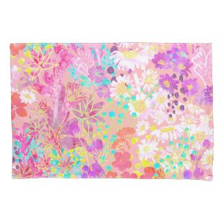 Funda De Cojín Flores de primavera brillantes y coloridas jardín 