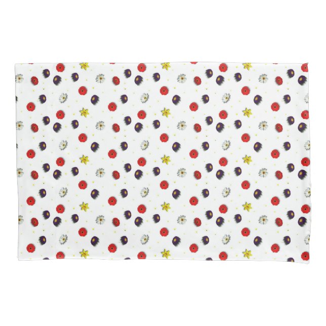 Funda De Cojín Flores de primavera en blanco (Anverso)