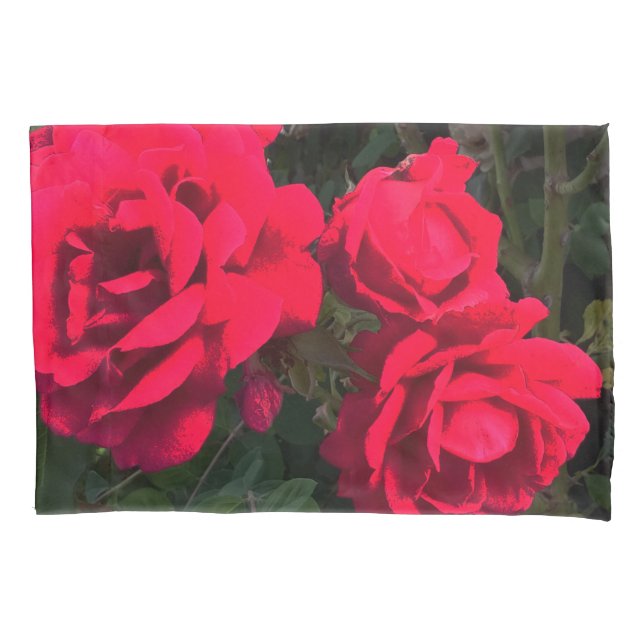 Funda De Cojín Flores de rosas rojas (Anverso)